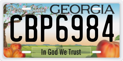 GA license plate CBP6984