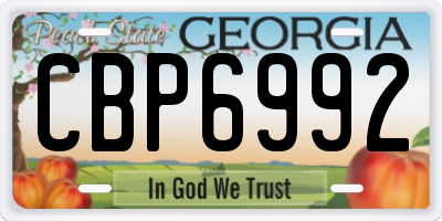 GA license plate CBP6992
