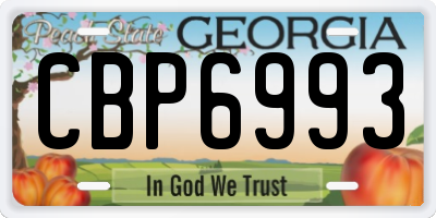 GA license plate CBP6993