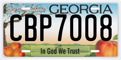 GA license plate CBP7008