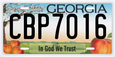 GA license plate CBP7016