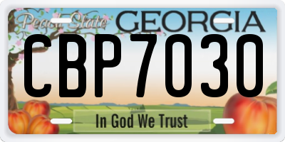 GA license plate CBP7030