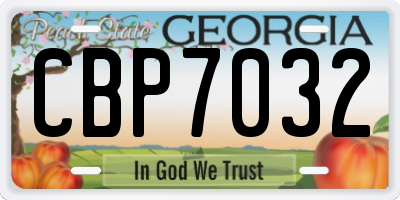 GA license plate CBP7032