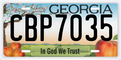 GA license plate CBP7035
