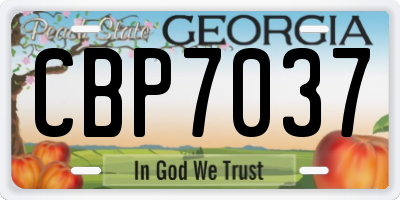GA license plate CBP7037