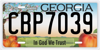 GA license plate CBP7039
