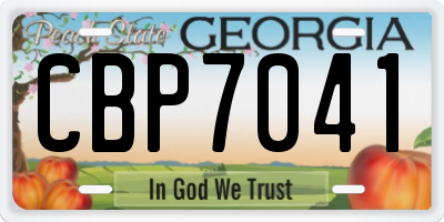 GA license plate CBP7041