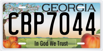 GA license plate CBP7044