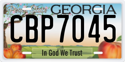 GA license plate CBP7045
