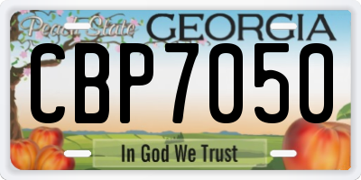 GA license plate CBP7050