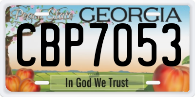 GA license plate CBP7053