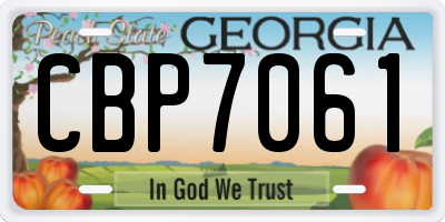GA license plate CBP7061