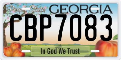 GA license plate CBP7083