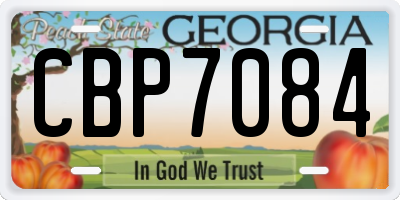 GA license plate CBP7084