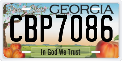 GA license plate CBP7086