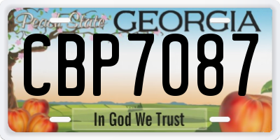 GA license plate CBP7087