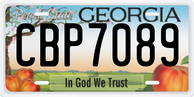 GA license plate CBP7089