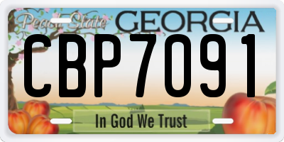 GA license plate CBP7091