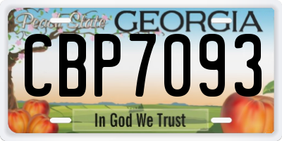 GA license plate CBP7093