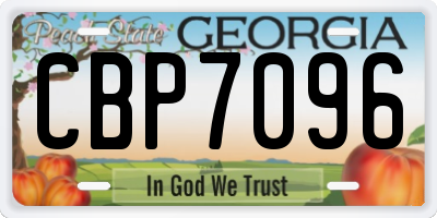 GA license plate CBP7096