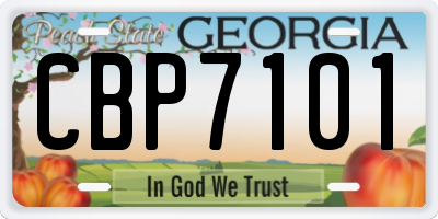 GA license plate CBP7101