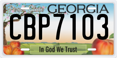 GA license plate CBP7103