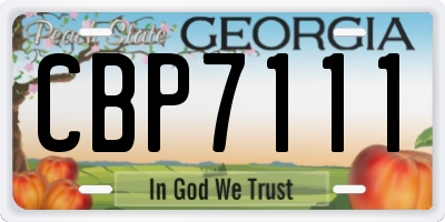 GA license plate CBP7111