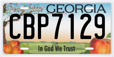 GA license plate CBP7129