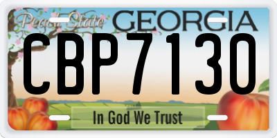 GA license plate CBP7130