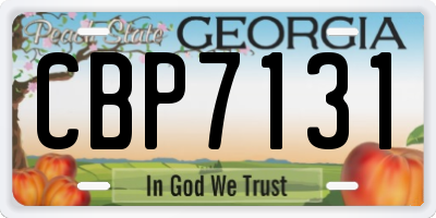 GA license plate CBP7131