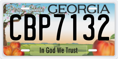 GA license plate CBP7132