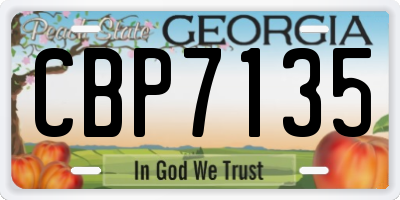 GA license plate CBP7135