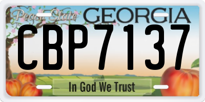 GA license plate CBP7137