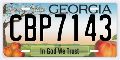 GA license plate CBP7143