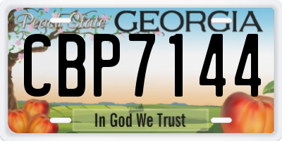 GA license plate CBP7144