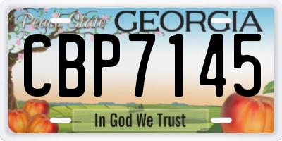 GA license plate CBP7145