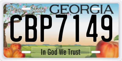 GA license plate CBP7149