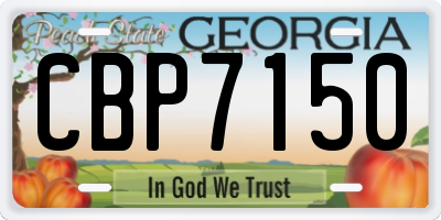 GA license plate CBP7150