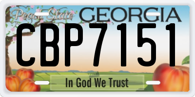 GA license plate CBP7151