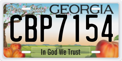 GA license plate CBP7154