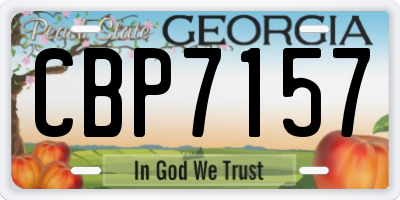 GA license plate CBP7157