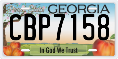 GA license plate CBP7158
