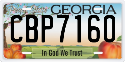 GA license plate CBP7160