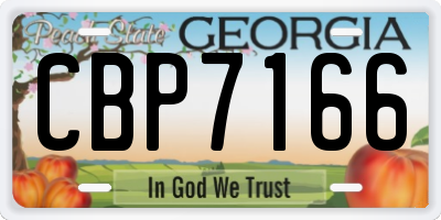 GA license plate CBP7166