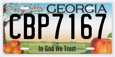 GA license plate CBP7167