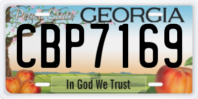 GA license plate CBP7169
