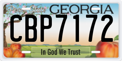 GA license plate CBP7172