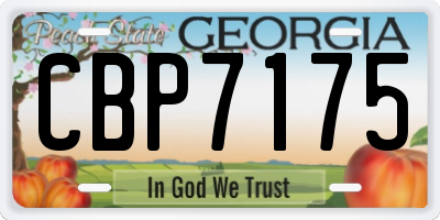 GA license plate CBP7175