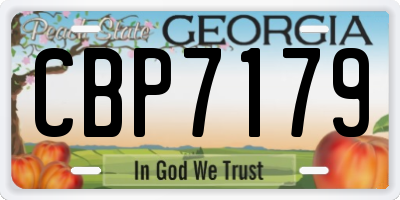 GA license plate CBP7179