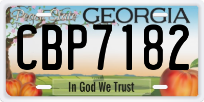 GA license plate CBP7182